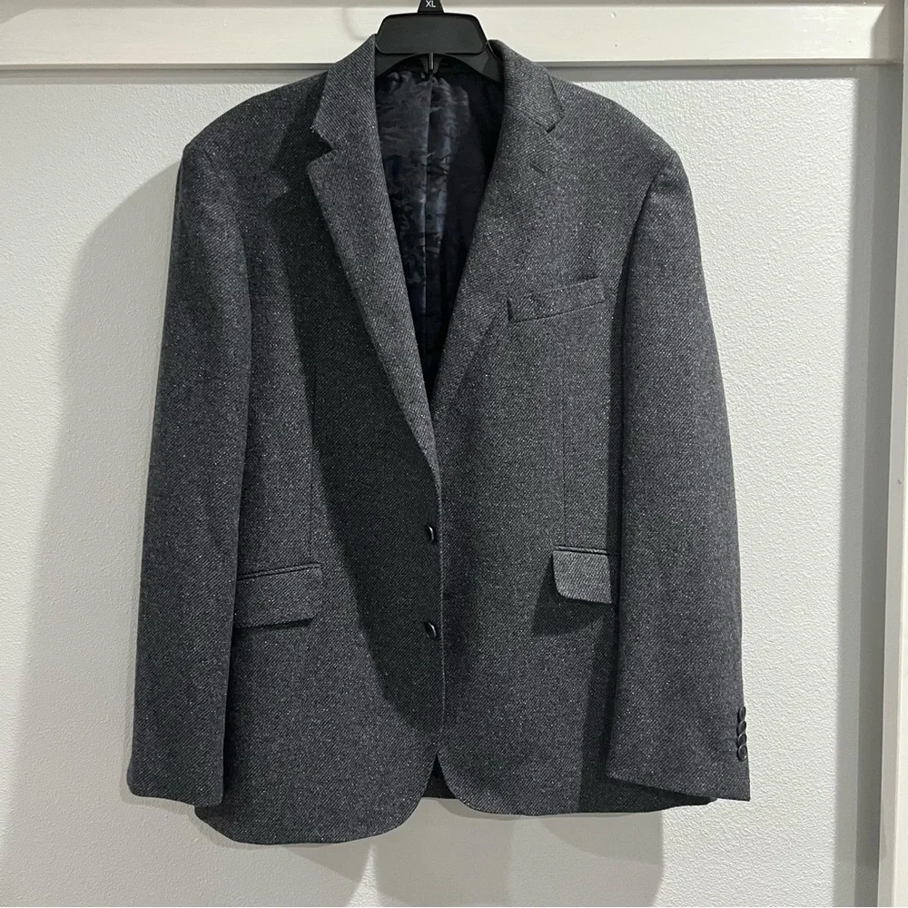 Joseph Abboud Nova Fides Slim Fit Brushed Flannel Wool Blend Blazer Sport 44L - Picture 1 of 8